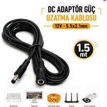Anktek Dc Adaptör Güç Uzatma Kablosu 5.5x2.1mm 12V Kamera LED Şerit Monitör Router... 1.5 mt