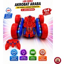 Giffy Oyuncak LED Işıklı 360° Akrobat Uzaktan Kumandalı Araba Şarjlı 4x4 Off Road Dublör Oyuncak Araba