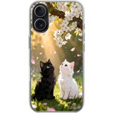 Le Balvo iphone 17 Uyumlu Ilkbahar Kedileri Baskılı Silikon Kılıf