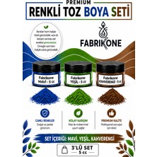 Fabrikone 3'lü Set Premium Parafin Soya Wax Toz Mum Boyası Hobi Seti - 5 cc (Mavi, Yeşil, Kahverengi) BKFAB3MYKH5G