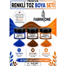 Fabrikone 3'lü Set Premium Parafin Soya Wax Toz Mum Boyası Hobi Seti - 5 cc (Mavi, Kahverengi, Turuncu) BKFAB3MKHT5G