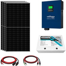 Teknovasyon Arge 4X600W Topcon Güneş Paneli 4.2kva Inverter 25.6V 105AH Lityum Bataryalı Hazır Solar Enerji Paketi