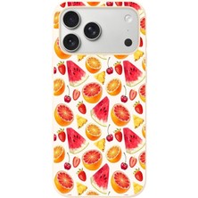 Le Balvo Iphone 17 Pro Max Uyumlu Karpuz ve Kan Portakalı Baskılı Silikon Kılıf