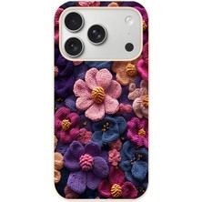 Le Balvo Iphone 17 Pro Uyumlu Çiçek Örgüsü Baskılı Silikon Kılıf