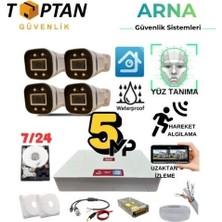 Sylar 5 Mp Gece Renkli Yüz Tanıma Sesli H.265 500 GB HDD Dahil 4 Kameralı Ahd Güvenlik Seti