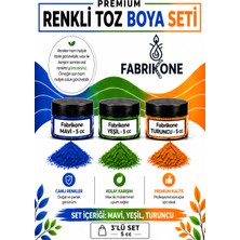 Fabrikone 3'lü Set Premium Parafin Soya Wax Toz Mum Boyası Hobi Seti - 5 cc (Mavi, Yeşil, Turuncu) BKFAB3MYT5G