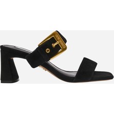 Steve Madden Toriann Black Sued Kadın Siyah Topuklu Terlik Toriann