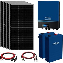 Teknovasyon Arge 8X600W Topcon Güneş Paneli 7.2kva Inverter 2X51.2V 100AH Lityum Bataryalı Hazır Solar Enerji Paketi