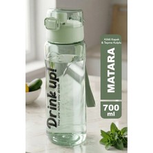Meleni Home Taşıma Kulplu Matara - 700 ml Kilitli Kapak Su Şişesi Okul Spor Seyahat Günlük Yaşam Suluk Yeşil