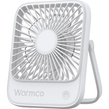 Warmco D1 Masaüstü Vantilatör USB ve Type-C Bağlantılı Taşınabilir Ultra Ince Soğutucu Fan Beyaz