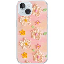 Le Balvo Iphone 15 Uyumlu Pastel Papatya Baskılı Silikon Kılıf