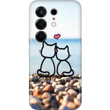 Nurdic Tecno Camon 50 Cn5 Kılıf 0.4 mm Lazer Kesim Silikon Kapak Kedilerin Aşkı