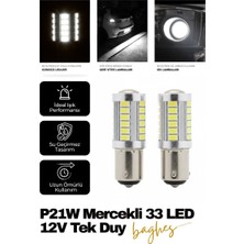 Baghes P21W Mercekli LED 93 Sinyal Stop Ampul 33 LED 12V Tek Duy Düz Tırnak