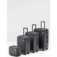 Wander Bag Wander 3000 4’lü Valiz Seti Kabin Orta Büyük Boy + Makyaj Çantası Bavul 360° Döner Teker Siyah