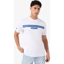 Calvin Klein Jeans Beyaz Erkek T-Shirt LV04RE811GYAA Ss 20S 5AM Ck Racer