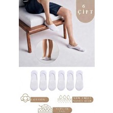 Tina Atelier 6 Çift Erkek Düz Pamuklu Kaydırmaz Silikon Topuklu Babet Çorap Seti