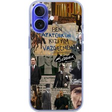 Le Balvo Iphone 16 Uyumlu Ben Atatürk Kızıyım Baskılı Silikon Kılıf