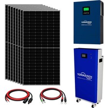 Teknovasyon Arge 8X600W Topcon Güneş Paneli 8kva Inverter 51.2V 280AH Lityum Bataryalı Hazır Solar Enerji Paketi