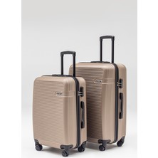 Wander Bag Wander 3000 2’li Valiz Seti Orta Büyük Boy Bavul 360° Döner Teker Gold