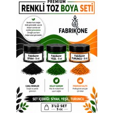 Fabrikone 3'lü Set Premium Parafin Soya Wax Toz Mum Boyası Hobi Seti - 5 cc (Siyah, Yeşil, Turuncu) BKFAB3SYT5G