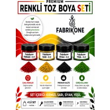 Fabrikone 4'lü Set Premium Parafin Soya Wax Toz Mum Boyası Hobi Seti - 5 cc (Kırmızı, Sarı, Siyah, Yeşil) BKFAB4KSRSY5G