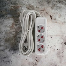 Mikasso 2 Metre Kablolu Topraklı Ara Kablosu Uzatmalı Seyyar 3lü Grup Priz