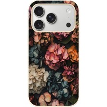 Le Balvo Iphone 17 Pro Uyumlu Koyu Çiçekler Baskılı Silikon Kılıf