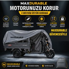 MaxDurable Volta Apt4 3 Teker Kasalı Motosiklet Brandası Su Geçirmez 4 Mevsim Boya Dostu Motor Brandası + Taşıma Çantalı 3kksan