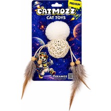 Catmozz Premium Peluş Ponpon & Bambu Top Oyuncak