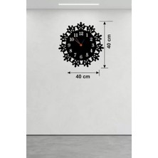 Sylar Mey Ithalat® Klasik Floral Desenli Ahşap Duvar Saati - 40X40 cm Vintage Tasarım
