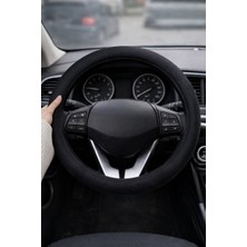 Baghes Universal Direksiyon Kılıfı Siyah Tek Renk Düz Sade Koruyucu Tasarım