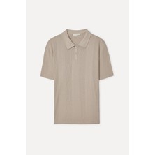 Mudo Erkek Vizon Rengi Comfort Fit Polo Yaka T-Shirt