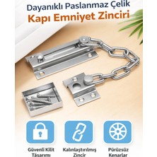 Mikasso Sürgülü Kapı Kilidi Demir Pencere Emniyet Zinciri Çelik Kapı Güvenlik Kilidi Dayanıklı Metal