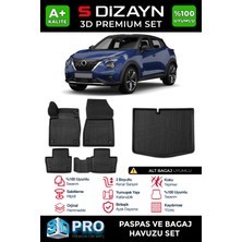 S-Dizayn Nissan Juke 3D Pro Havuzlu Paspas ve Alt Bagaj Havuzu Seti (2'li Set) 2019 Üzeri A+ Kalite