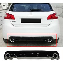 MKG Otomotiv Peugeot 308 Gt Difüzör Difizör Plastik Parlak Siyah 2013 2014 2015 2016 2017 2018 Arka-Difizör-Bodykit-Ek