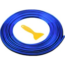 Baghes Trim Fitilli Araç Içi Ip Şerit 5 Metre Balık Sırtı Nikelajlı Krom Mavi