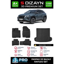 S-Dizayn Hyundai Tucson 3D Pro Havuzlu Paspas ve Bagaj Havuzu Seti (2'li Set) 2021-2024 A+ Kalite
