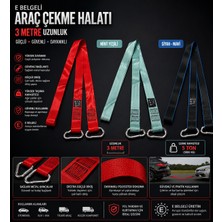 Sns Ticaret E-Onaylı Araç Çekme Halatı 3 Metre 5 Ton Kapasiteli – Güçlü Dikişli Metal Kancalı Çekme Kayışı