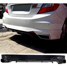 MKG Otomotiv Honda Civic Fb7 Egzoz Görünümlü Arka Ek Plastik Siyah Difüzör 2012-2015 Arka-Difizör-Bodykit-Ek