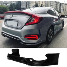 MKG Otomotiv Honda Civic Fc5 Turbo Arka Ek Plastik Siyah Difüzör 2016 2017 2018 2019 Arka-Difizör-Bodykit-Ek