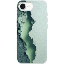 Le Balvo Iphone 16E Uyumlu Koyu Yeşil Izler Baskılı Silikon Kılıf