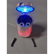SS Oto Universal 7 Renkli Rgb LED Işıklı Lüx Oto Küllük Kapaklı Spor Araç Içi Küllük Araba Küllüğü