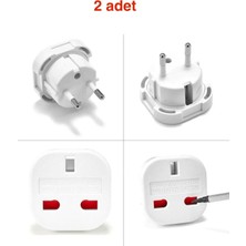 Mikasso 2 Adet Ingiliz Fiş Adaptör Çevirici Ingiliz-Türk Çevirici Priz Adaptör