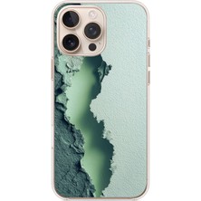 Le Balvo Iphone 16 Pro Max Uyumlu Koyu Yeşil Izler Baskılı Silikon Kılıf