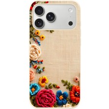 Le Balvo Iphone 17 Pro Max Uyumlu Işlemeli Iğne Oyası Baskılı Silikon Kılıf
