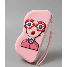 My Balli Store Kadın Figürlü Pembe Asılabilir Silikon Gözlük Çantası