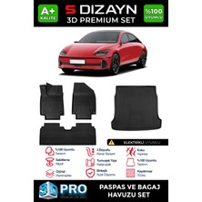 S-Dizayn Hyundai Ioniq 6 3D Pro Havuzlu Paspas ve Bagaj Havuzu Seti (2'li Set) 2022 Üzeri A+ Kalite