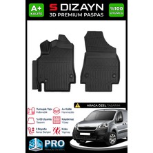 S-Dizayn Peugeot Partner Panelvan Ön 2'li 3D Pro Havuzlu Paspas 2008-2018 A+ Kalite