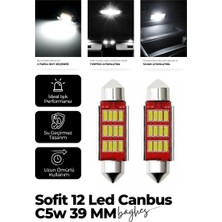 Baghes Sofit 12 LED Canbus C5W Uyumlu Tavan Plaka Ampulü 2 Adet 39MM