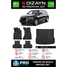 S-Dizayn Audi Q5 3D Pro Havuzlu Paspas ve Bagaj Havuzu Seti (2'li Set) 2009-2017 A+ Kalite